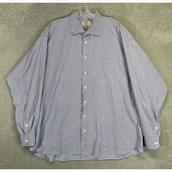 Gitman Brothers Other - Gitman Bros Shirt Mens 18.5‎ 36 Blue Check Button Up Long Sleeve Flat Pocket USA